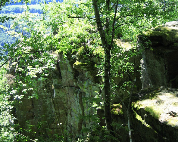Battert Baden-Baden Kletterfelsen Schwarzwald vom oberen Wanderweg Nähe Ferienwohnungen Herrenwies und Bühlertal