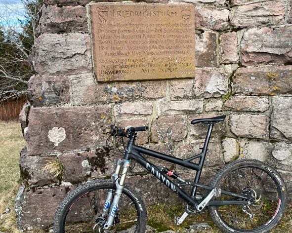 Fahrradtour zur Badener Höhe Friedrichsturm ab Ferienwohnung Bühlertal oder Herrenwies